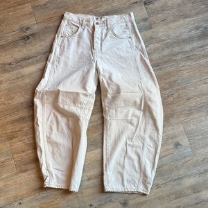We the Free Cream colored Barrel Jeans